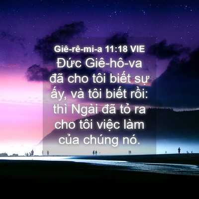 Picture 04 - Giê-rê-mi-a 11:18 VIE - Đức Giê-hô-va đã cho tôi biết sự - Bible Verse Picture