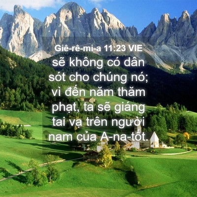Picture 04 - Giê-rê-mi-a 11:23 VIE - sẽ không có dân sót cho chúng nó; vì - Bible Verse Picture