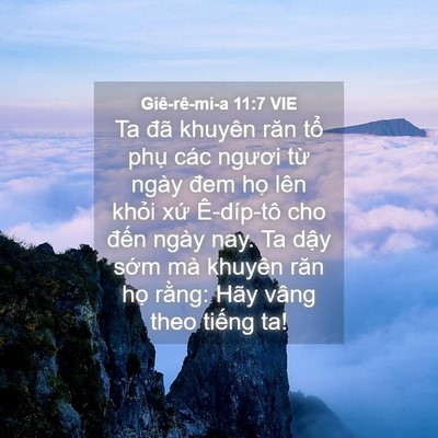 Picture 04 - Giê-rê-mi-a 11:7 VIE - Ta đã khuyên răn tổ phụ các ngươi từ - Bible Verse Picture