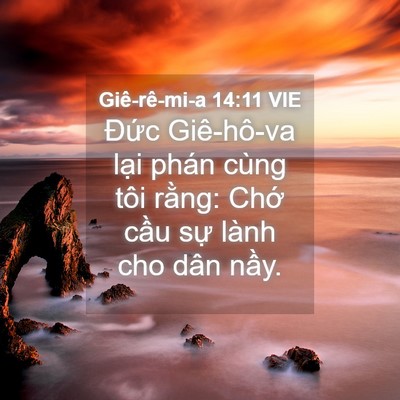 Picture 04 - Giê-rê-mi-a 14:11 VIE - Đức Giê-hô-va lại phán cùng tôi rằng: - Bible Verse Picture