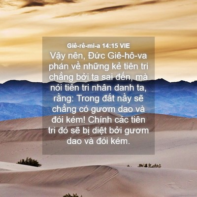 Picture 04 - Giê-rê-mi-a 14:15 VIE - Vậy nên, Đức Giê-hô-va phán về những - Bible Verse Picture