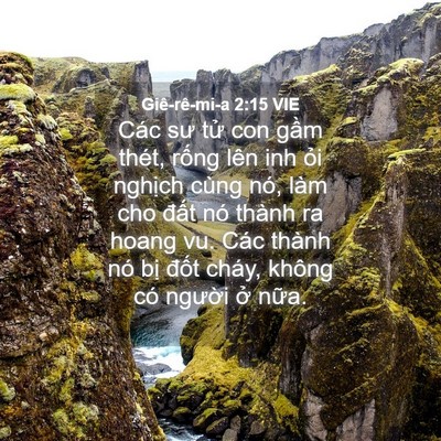 Picture 04 - Giê-rê-mi-a 2:15 VIE - Các sư tử con gầm thét, rống lên inh - Bible Verse Picture