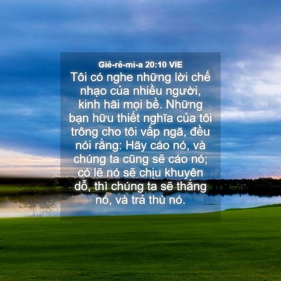 Picture 04 - Giê-rê-mi-a 20:10 VIE - Tôi có nghe những lời chế nhạo của - Bible Verse Picture