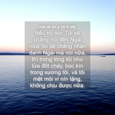 Picture 04 - Giê-rê-mi-a 20:9 VIE - Nếu tôi nói: Tôi sẽ chẳng nói đến - Bible Verse Picture
