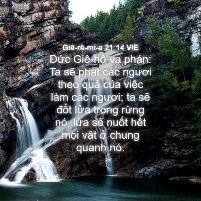 Picture 04 - Giê-rê-mi-a 21:14 VIE - Đức Giê-hô-va phán: Ta sẽ phạt các - Bible Verse Picture