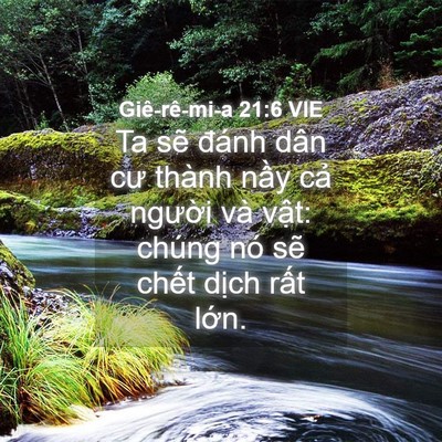 Picture 04 - Giê-rê-mi-a 21:6 VIE - Ta sẽ đánh dân cư thành nầy cả - Bible Verse Picture