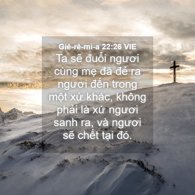 Picture 04 - Giê-rê-mi-a 22:26 VIE - Ta sẽ đuổi ngươi cùng mẹ đã đẻ ra - Bible Verse Picture