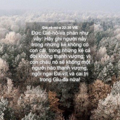 Picture 04 - Giê-rê-mi-a 22:30 VIE - Đức Giê-hô-va phán như vầy: Hãy ghi - Bible Verse Picture