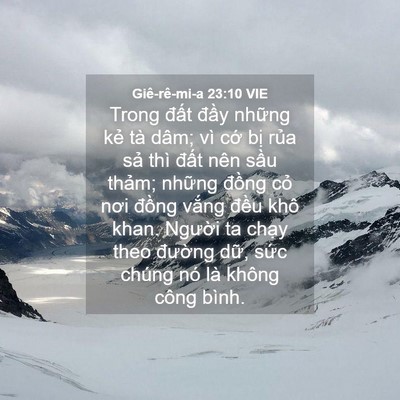 Picture 04 - Giê-rê-mi-a 23:10 VIE - Trong đất đầy những kẻ tà dâm; vì - Bible Verse Picture