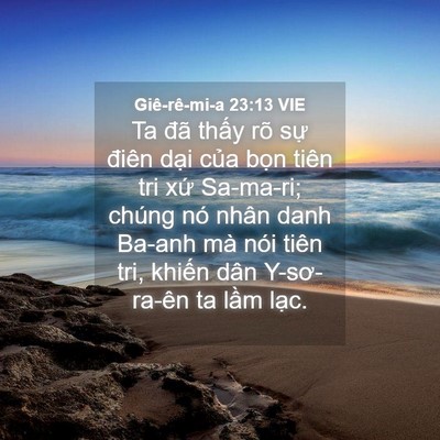 Picture 04 - Giê-rê-mi-a 23:13 VIE - Ta đã thấy rõ sự điên dại của bọn - Bible Verse Picture