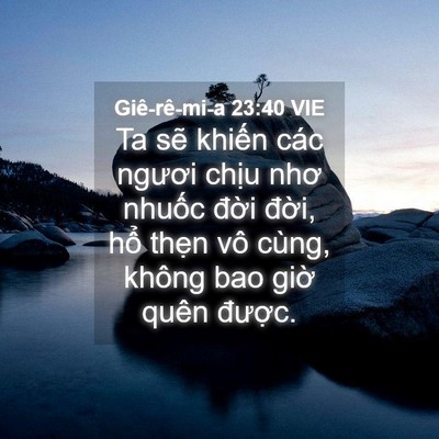 Picture 04 - Giê-rê-mi-a 23:40 VIE - Ta sẽ khiến các ngươi chịu nhơ nhuốc - Bible Verse Picture