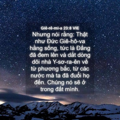 Picture 04 - Giê-rê-mi-a 23:8 VIE - Nhưng nói rằng: Thật như Đức - Bible Verse Picture
