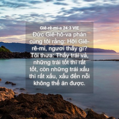 Picture 04 - Giê-rê-mi-a 24:3 VIE - Đức Giê-hô-va phán cùng tôi rằng: Hỡi - Bible Verse Picture
