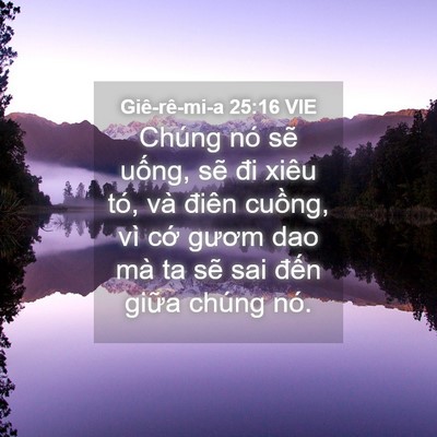 Picture 04 - Giê-rê-mi-a 25:16 VIE - Chúng nó sẽ uống, sẽ đi xiêu tó, và - Bible Verse Picture
