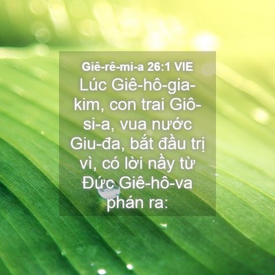 Picture 04 - Giê-rê-mi-a 26:1 VIE - Lúc Giê-hô-gia-kim, con trai Giô-si-a, vua - Bible Verse Picture