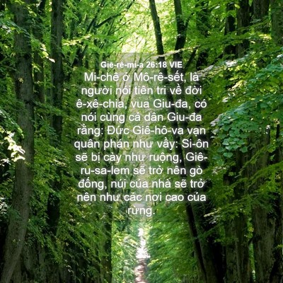 Picture 04 - Giê-rê-mi-a 26:18 VIE - Mi-chê ở Mô-rê-sết, là người nói - Bible Verse Picture
