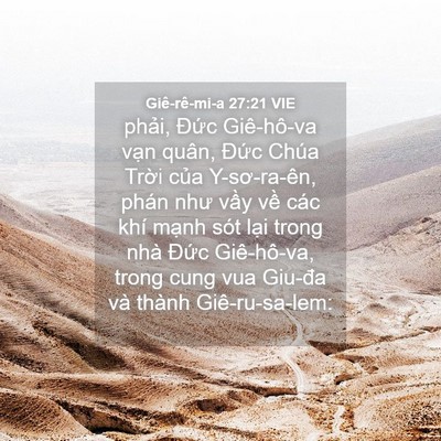 Picture 04 - Giê-rê-mi-a 27:21 VIE - phải, Đức Giê-hô-va vạn quân, Đức - Bible Verse Picture