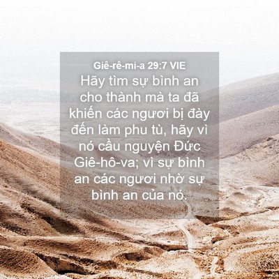 Picture 04 - Giê-rê-mi-a 29:7 VIE - Hãy tìm sự bình an cho thành mà ta đã - Bible Verse Picture