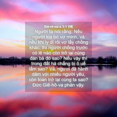 Picture 04 - Giê-rê-mi-a 3:1 VIE - Người ta nói rằng: Nếu người kia bỏ - Bible Verse Picture