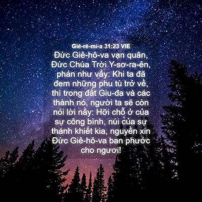 Picture 04 - Giê-rê-mi-a 31:23 VIE - Đức Giê-hô-va vạn quân, Đức Chúa - Bible Verse Picture