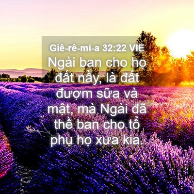 Picture 04 - Giê-rê-mi-a 32:22 VIE - Ngài ban cho họ đất nầy, là đất - Bible Verse Picture