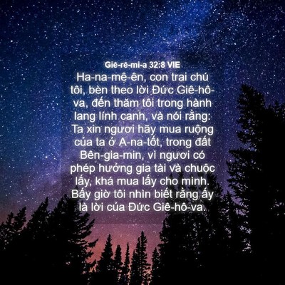 Picture 04 - Giê-rê-mi-a 32:8 VIE - Ha-na-mê-ên, con trai chú tôi, bèn theo - Bible Verse Picture