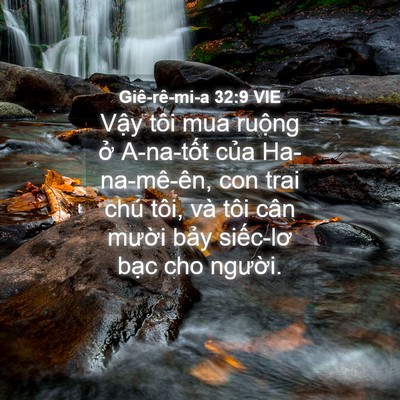 Picture 04 - Giê-rê-mi-a 32:9 VIE - Vậy tôi mua ruộng ở A-na-tốt của - Bible Verse Picture
