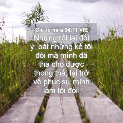 Picture 04 - Giê-rê-mi-a 34:11 VIE - Nhưng rồi lại đổi ý; bắt những kẻ - Bible Verse Picture