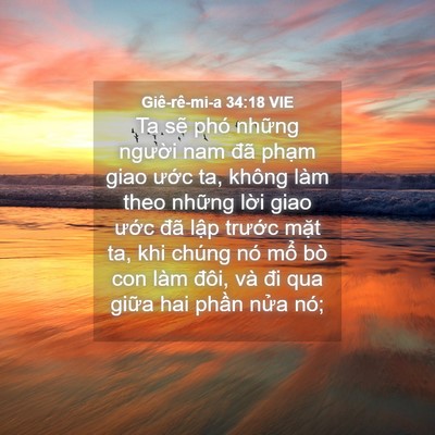 Picture 04 - Giê-rê-mi-a 34:18 VIE - Ta sẽ phó những người nam đã phạm - Bible Verse Picture