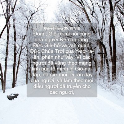 Picture 04 - Giê-rê-mi-a 35:18 VIE - Đoạn, Giê-rê-mi nói cùng nhà người - Bible Verse Picture