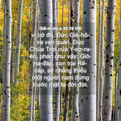 Picture 04 - Giê-rê-mi-a 35:19 VIE - vì cớ đó, Đức Giê-hô-va vạn quân, - Bible Verse Picture