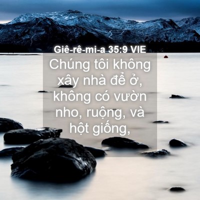 Picture 04 - Giê-rê-mi-a 35:9 VIE - Chúng tôi không xây nhà để ở, không - Bible Verse Picture