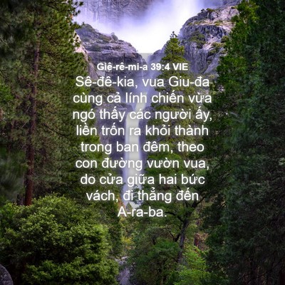 Picture 04 - Giê-rê-mi-a 39:4 VIE - Sê-đê-kia, vua Giu-đa cùng cả lính - Bible Verse Picture