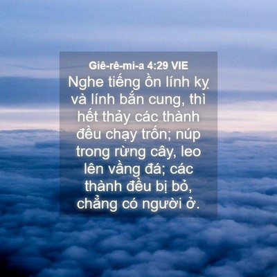 Picture 04 - Giê-rê-mi-a 4:29 VIE - Nghe tiếng ồn lính kỵ và lính bắn - Bible Verse Picture