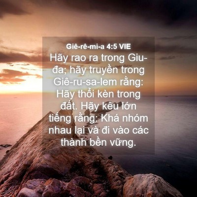 Picture 04 - Giê-rê-mi-a 4:5 VIE - Hãy rao ra trong Giu-đa; hãy truyền trong - Bible Verse Picture