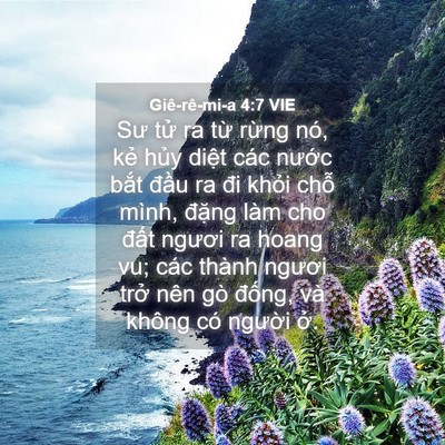 Picture 04 - Giê-rê-mi-a 4:7 VIE - Sư tử ra từ rừng nó, kẻ hủy diệt - Bible Verse Picture
