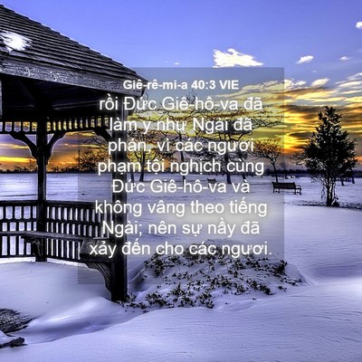 Picture 04 - Giê-rê-mi-a 40:3 VIE - rồi Đức Giê-hô-va đã làm y như Ngài - Bible Verse Picture