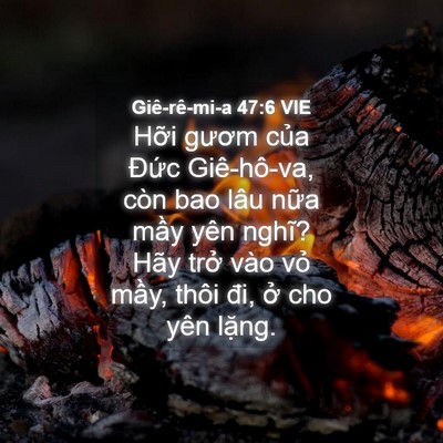 Picture 04 - Giê-rê-mi-a 47:6 VIE - Hỡi gươm của Đức Giê-hô-va, còn bao - Bible Verse Picture
