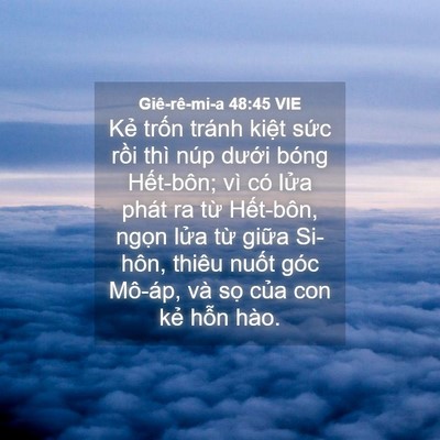 Picture 04 - Giê-rê-mi-a 48:45 VIE - Kẻ trốn tránh kiệt sức rồi thì núp - Bible Verse Picture