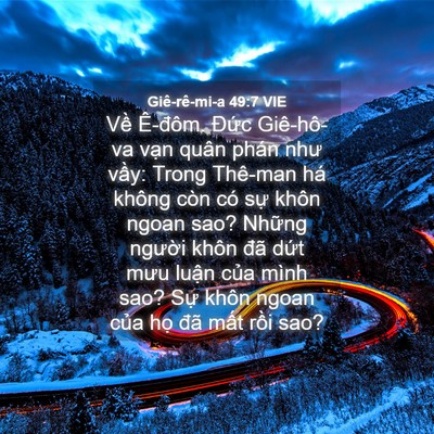 Picture 04 - Giê-rê-mi-a 49:7 VIE - Về Ê-đôm. Đức Giê-hô-va vạn quân - Bible Verse Picture