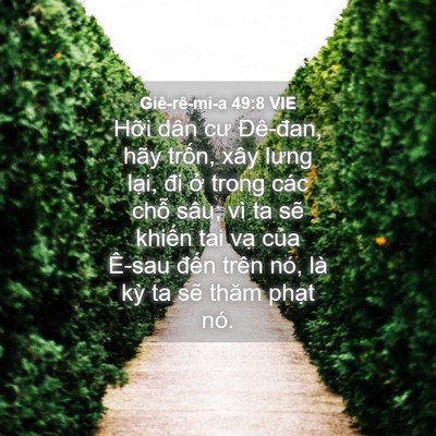 Picture 04 - Giê-rê-mi-a 49:8 VIE - Hỡi dân cư Đê-đan, hãy trốn, xây lưng - Bible Verse Picture