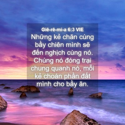 Picture 04 - Giê-rê-mi-a 6:3 VIE - Những kẻ chăn cùng bầy chiên mình sẽ - Bible Verse Picture
