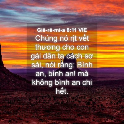 Picture 04 - Giê-rê-mi-a 8:11 VIE - Chúng nó rịt vết thương cho con gái dân - Bible Verse Picture