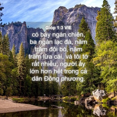 Picture 04 - Gióp 1:3 VIE - có bảy ngàn chiên, ba ngàn lạc đà, năm - Bible Verse Picture