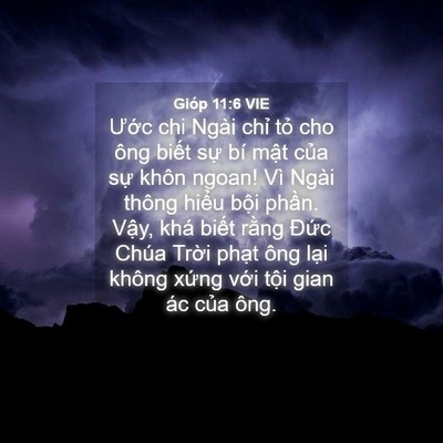 Picture 04 - Gióp 11:6 VIE - Ước chi Ngài chỉ tỏ cho ông biết sự - Bible Verse Picture