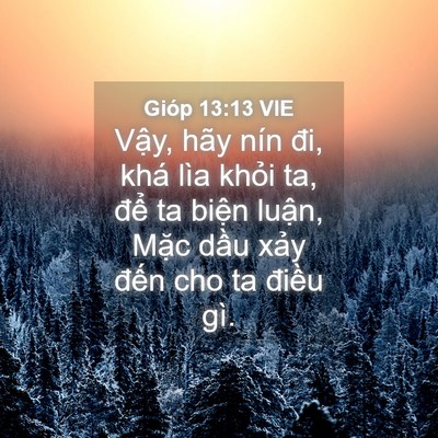 Picture 04 - Gióp 13:13 VIE - Vậy, hãy nín đi, khá lìa khỏi ta, để - Bible Verse Picture