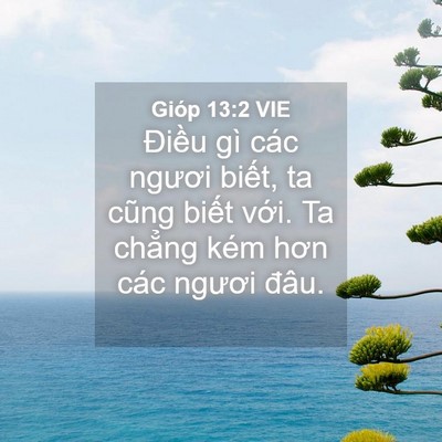 Picture 04 - Gióp 13:2 VIE - Điều gì các ngươi biết, ta cũng biết - Bible Verse Picture