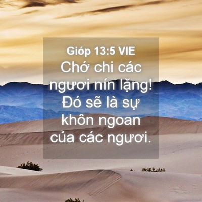 Picture 04 - Gióp 13:5 VIE - Chớ chi các ngươi nín lặng! Đó sẽ là - Bible Verse Picture