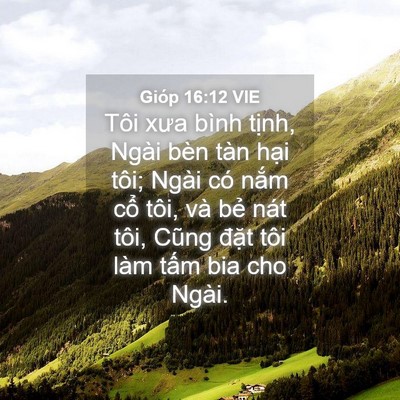 Picture 04 - Gióp 16:12 VIE - Tôi xưa bình tịnh, Ngài bèn tàn hại - Bible Verse Picture