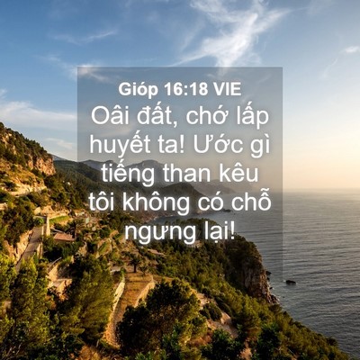 Picture 04 - Gióp 16:18 VIE - Oâi đất, chớ lấp huyết ta! Ước gì - Bible Verse Picture